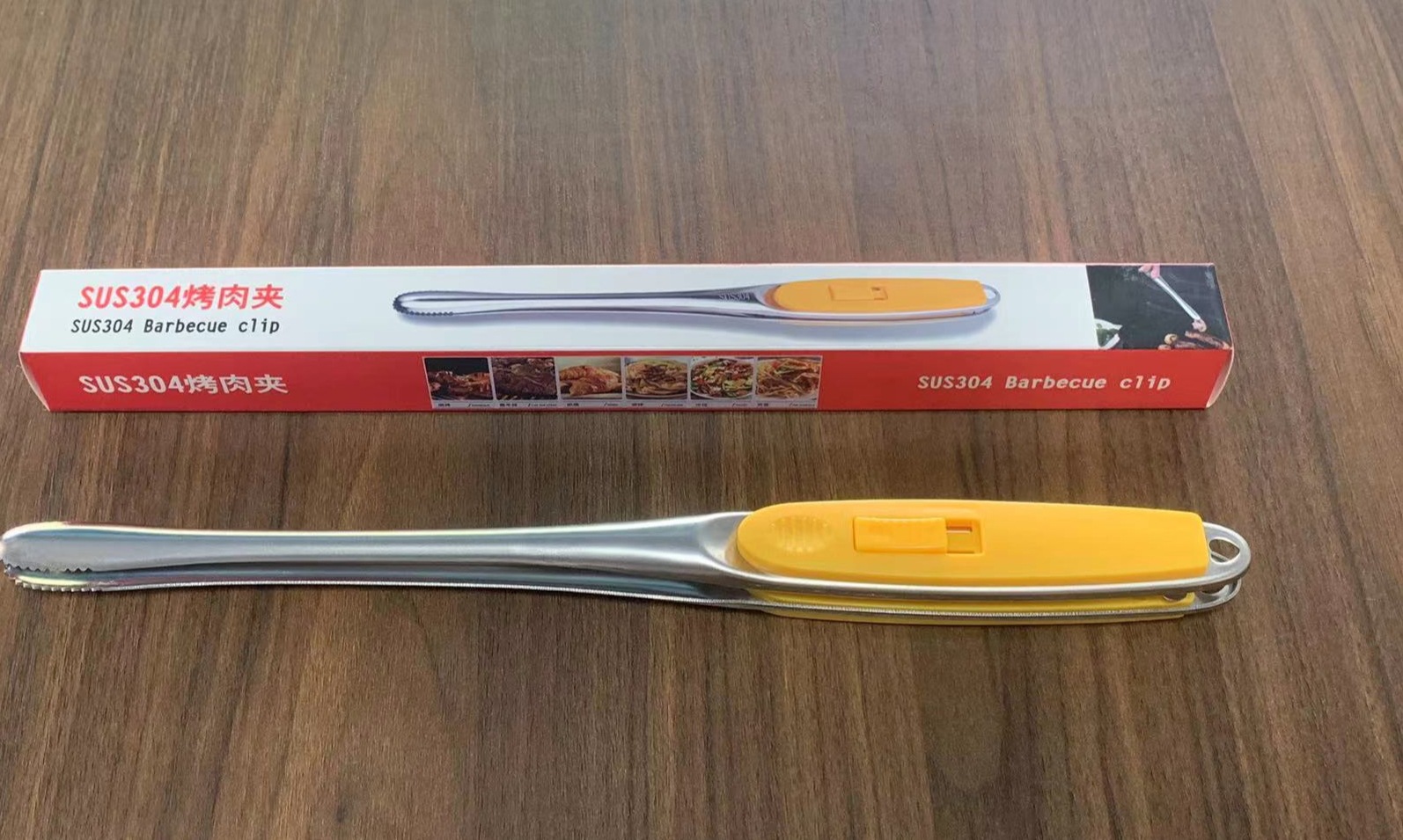 304 stainless steel food tongs, household multifunctional camping barbecue tongs, steak tongs, bread tongs, food tongs