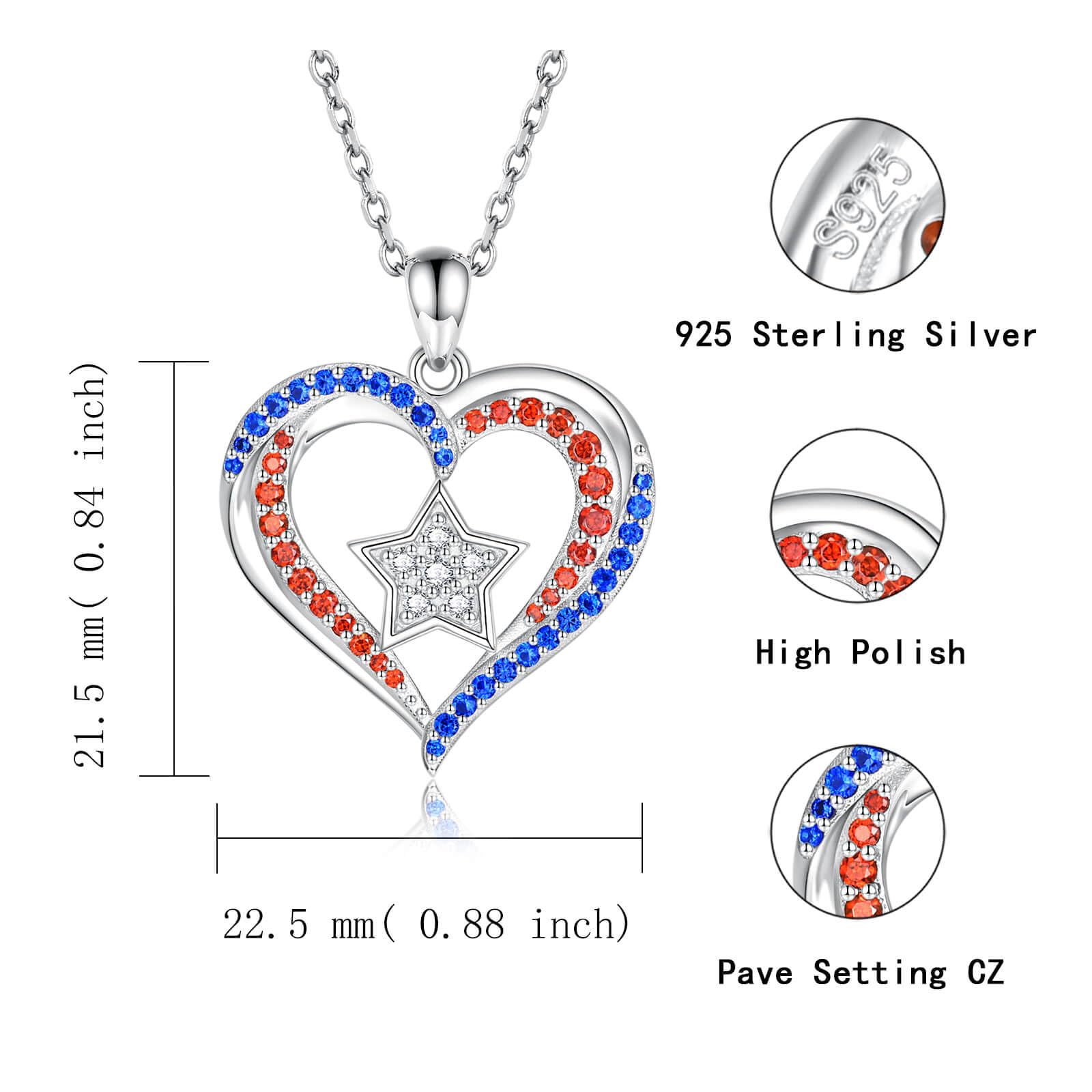 American Flag Necklace Rhinestone Necklace - July 4th Bracelet - Independence Day