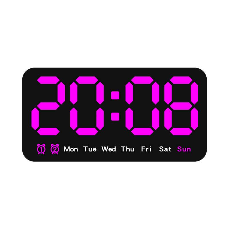New Wall Clock Simple Large Screen Hanging and Standing Two-Use Clock Living Room Clock with Temperature Multifunctional Alarm Clock 6638