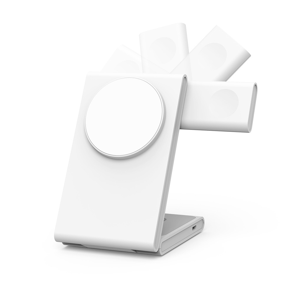 Qi2 certified magnetic wireless charger three-in-one foldable stand desktop wireless charger compatible with Apple Watch S10
