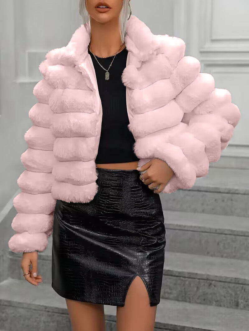 Autumn/winter new faux fur coat jacket short women's celebrity style