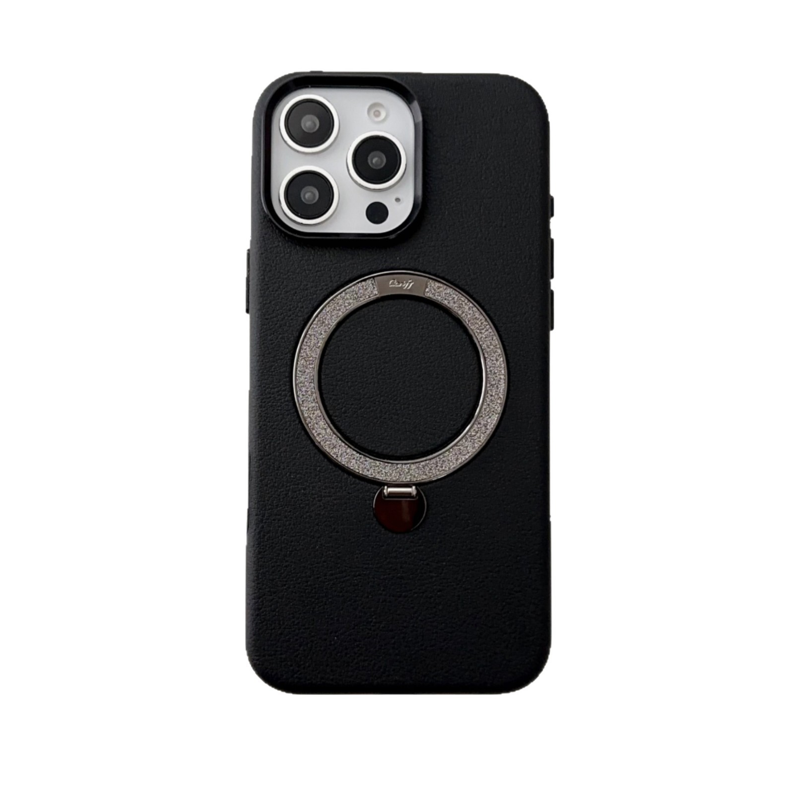 For iPhone 17 Pro Max Pivot Case Apple 16 Pro Max Glitter Magnetic Stand Leather Texture Hard Case