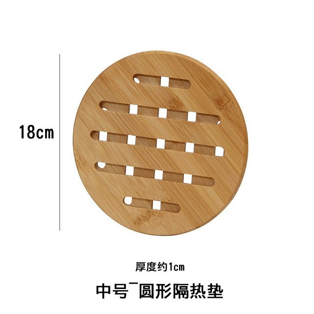 Bamboo heat-insulating placemat, table pot mat, wooden non-slip hollow round thickened cup coaster, tea cup mat