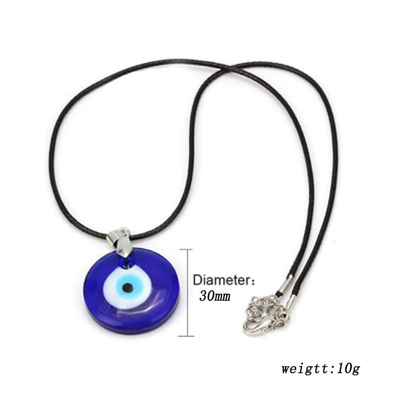 Blue Evil Eye Glass Necklace Turkish Evil Eye Pendant Charm