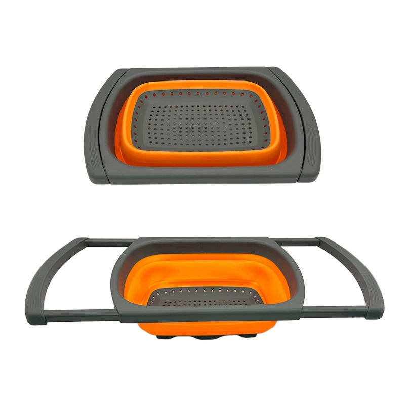 Foldable cutting board, expandable drain basket, square vegetable washing basket, household fruit basket, kitchen tool