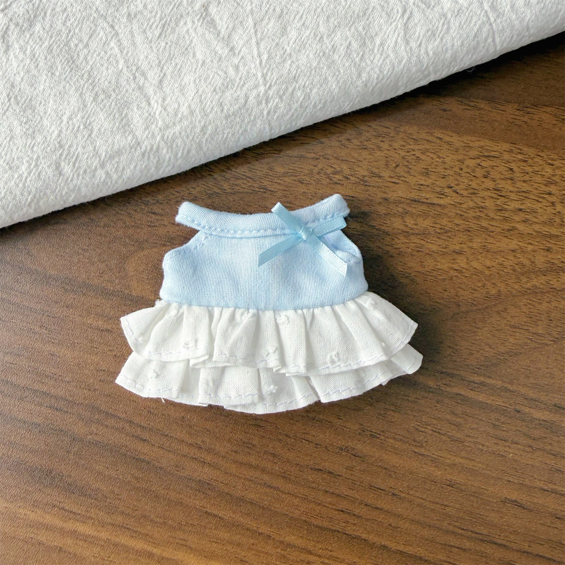 New long-legged kitty spring and summer bubble dress 10cm cotton doll plush doll clothes mini clothes