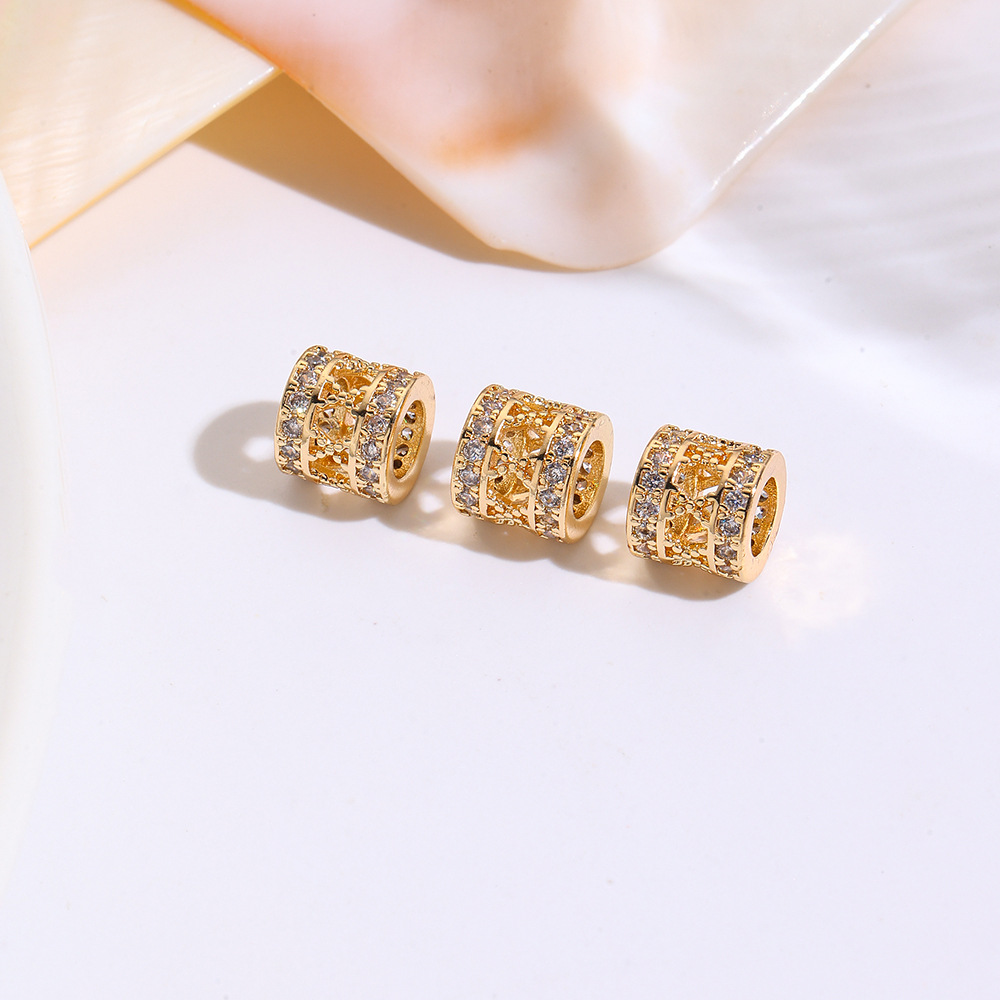 Copper plated 18K gold spacer beads, handmade loose beads DIY bracelet necklace crystal pearl spacer beads jewelry accessories