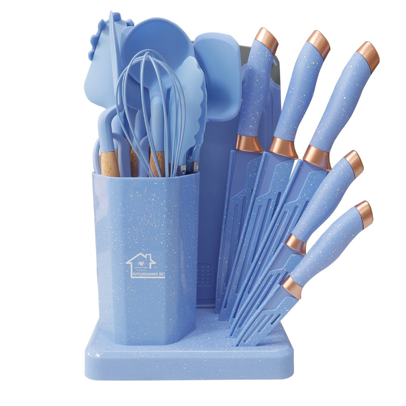 Silicone Kitchenware Spatula and Soup Spoon 19-Piece Set Non-Stick Silicone Spatula Food Grade Silicone Kitchenware Knife Set