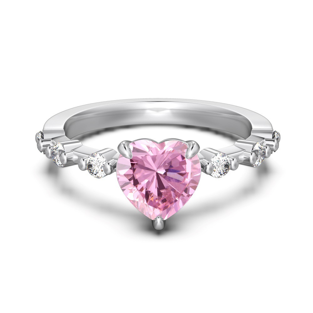 S925 sterling silver ring for women, white 5A zircon closed ring women's ring