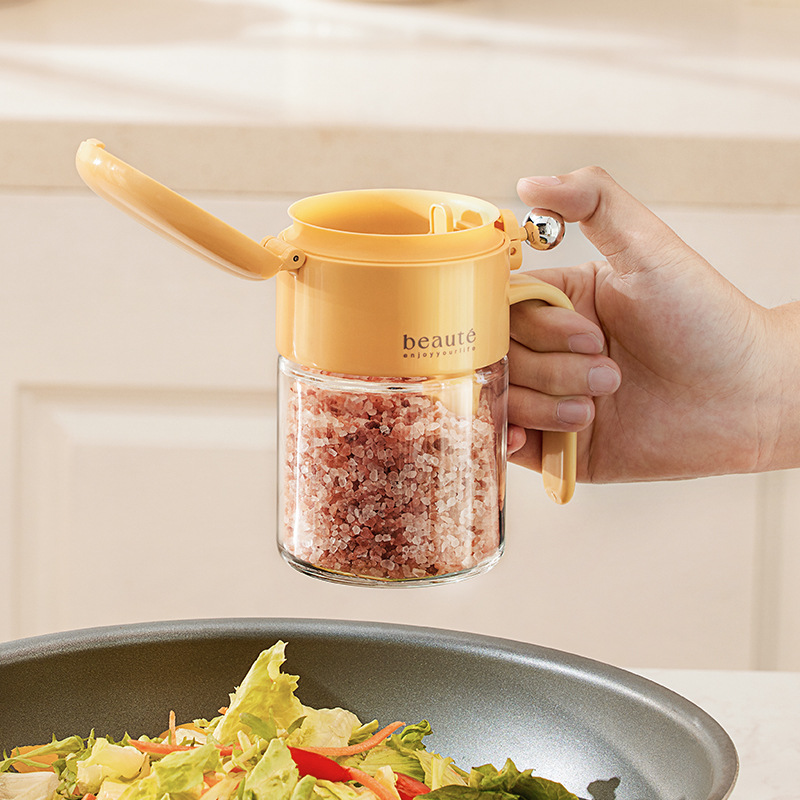 Lid Opening Seasoning Box Kitchen Home Salt Pot Seasoning Jar Sealed Anti Storage Box Oil Bottle Glass Seasoning Bottle Jar