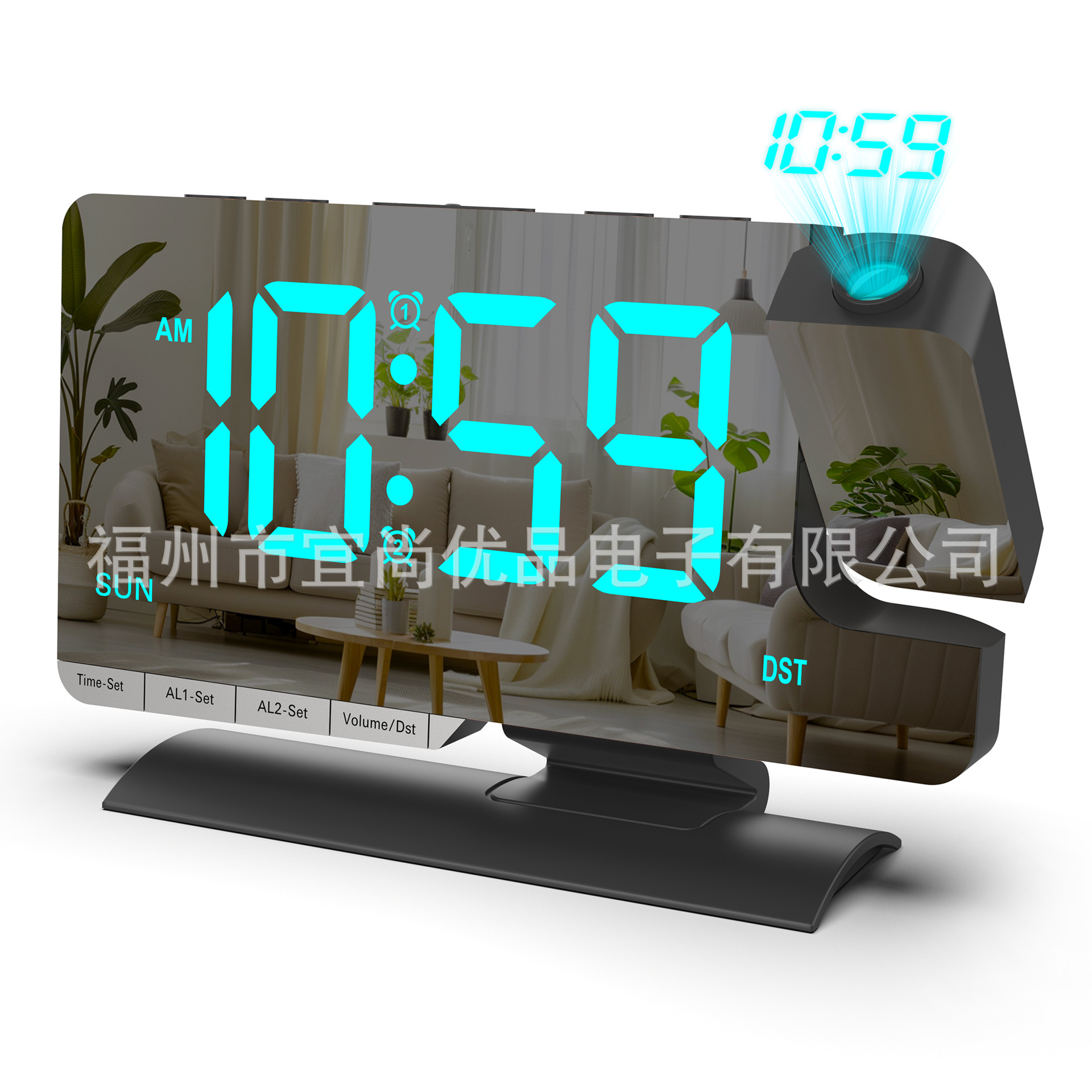 2026 New Large Screen LED Projection Clock Daylight Saving Time Desktop Electronic Clock Week Workday Dual Alarm Clock