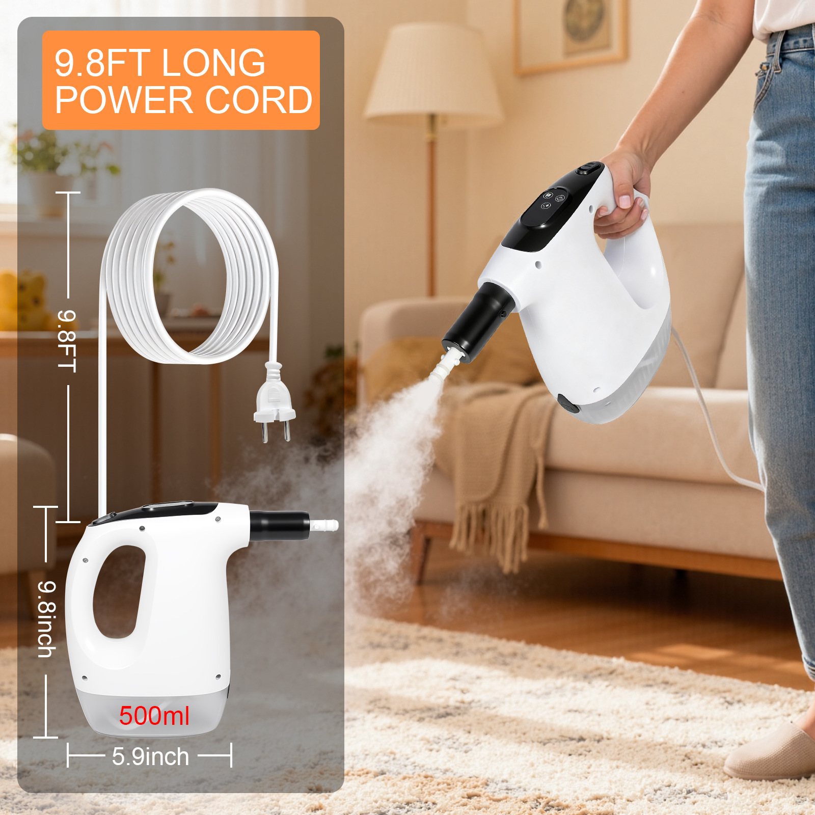 Amazon Handheld Floor Mop Steam Mop Multifunctional High-Temperature Steam Cleaning Machine