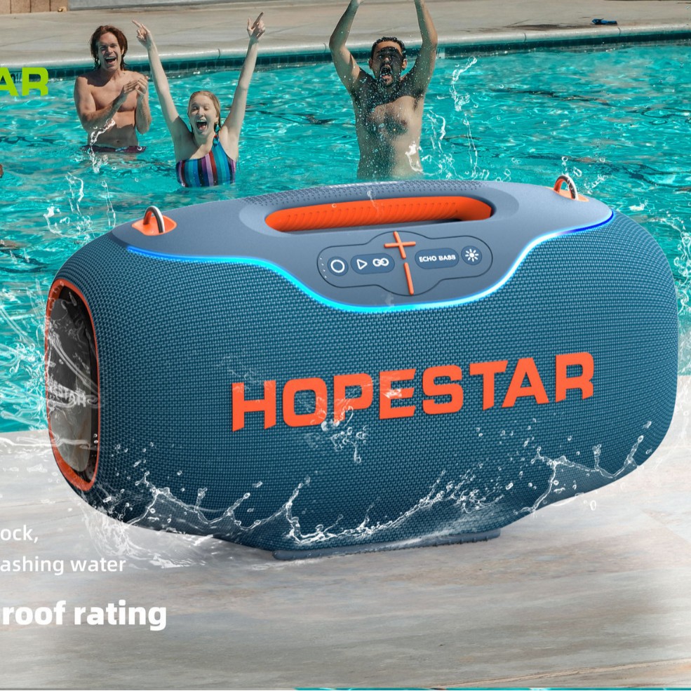 High power 350W outdoor portable K song聚合 Bluetooth speaker heavy bass waterproof dual mic