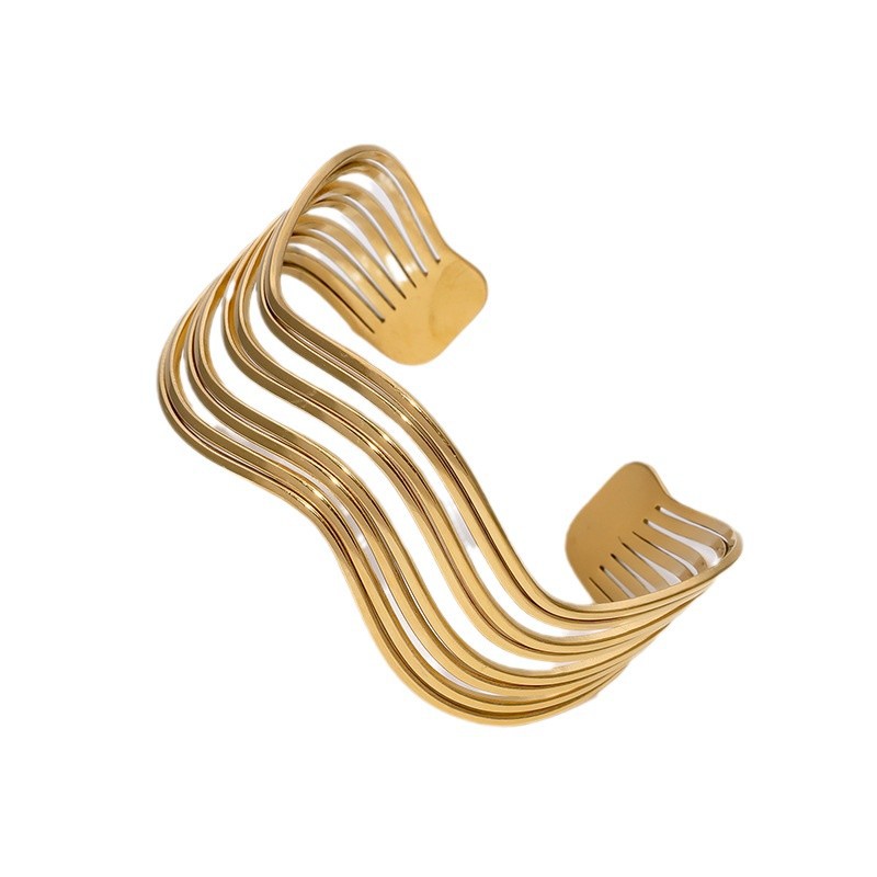 Geometric simple bracelet love flower gold-plated stainless steel bracelet women