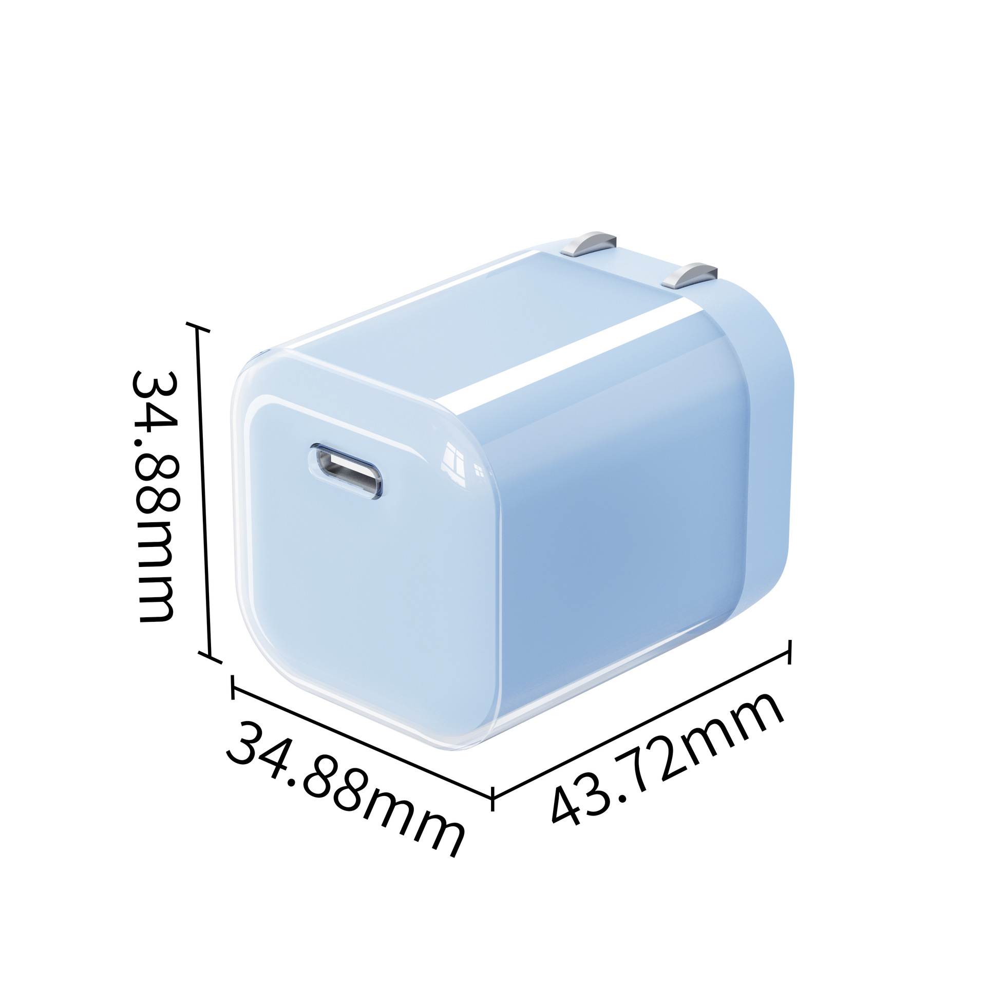 PD45W charger foldable transparent shell 40W small ice cube for Apple iPhone 17pro fast charging head 3C