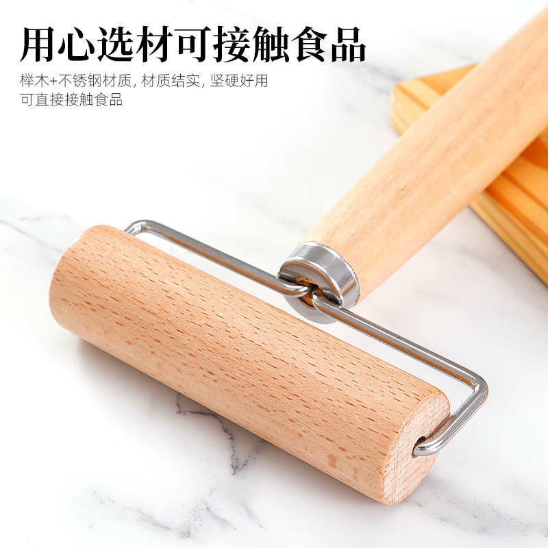 Wooden Handle Rolling Pin Double Head Solid Wood Roller for Dumpling Wrapper Beech Wood Rolling Pin Baking Tool