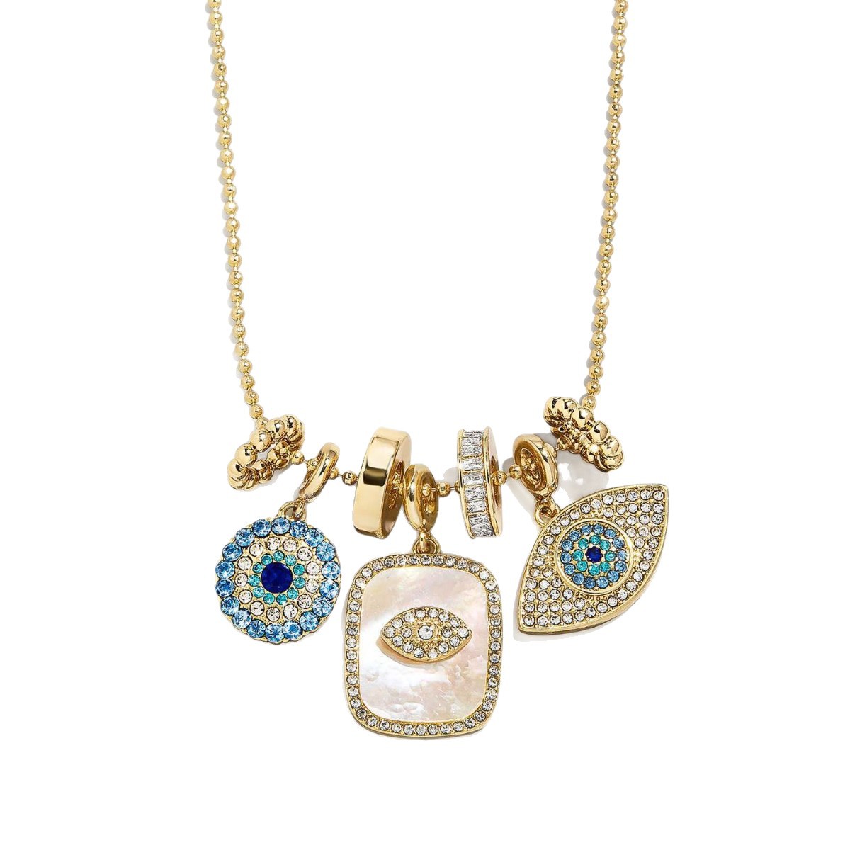 Women's Evil Eye Pendant Necklace Natural Mother of Pearl Matching