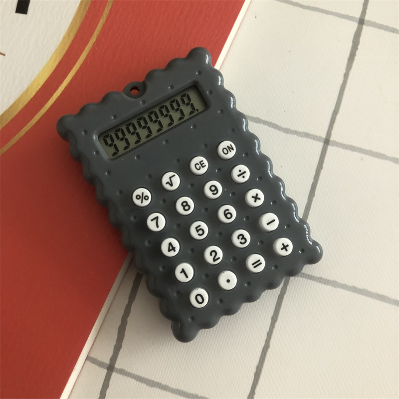Mini Pendant Calculator Student 8-Digit Calculator Keychain Pendant Decoration Cute Small Biscuit Type Computer
