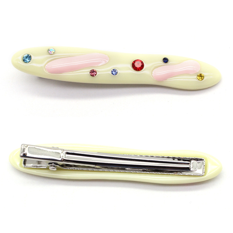 Kenjie original summer candy-colored resin rhinestone hair clip for women, exclusively supplied colorful hair accessory