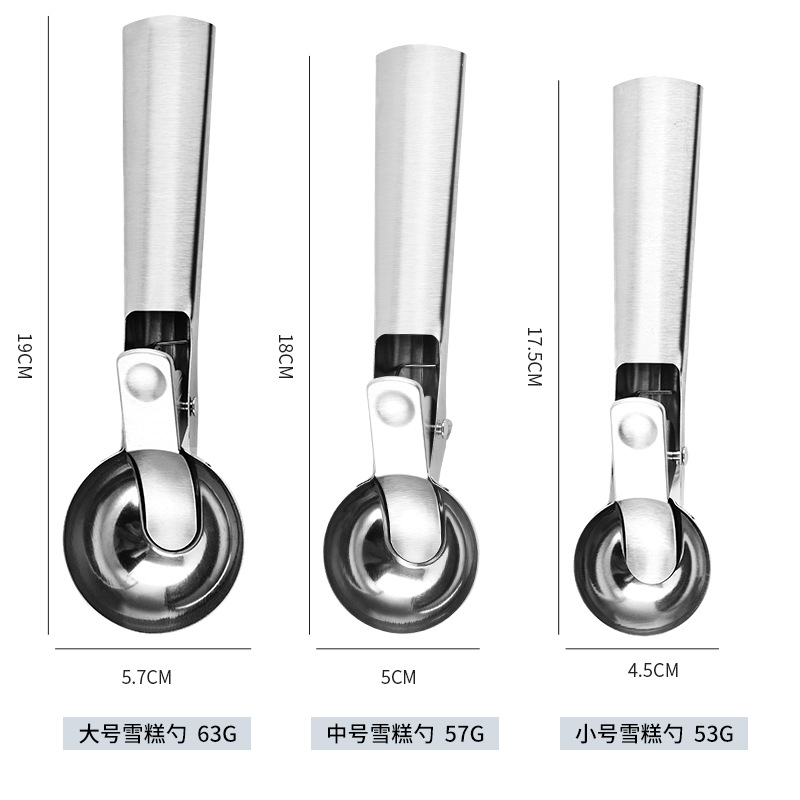 Stainless Steel Ice Cream Scoop Ice Cream Fruit Melon Baller Multifunctional Stirring Dessert Small Spoon Spoon Spoon