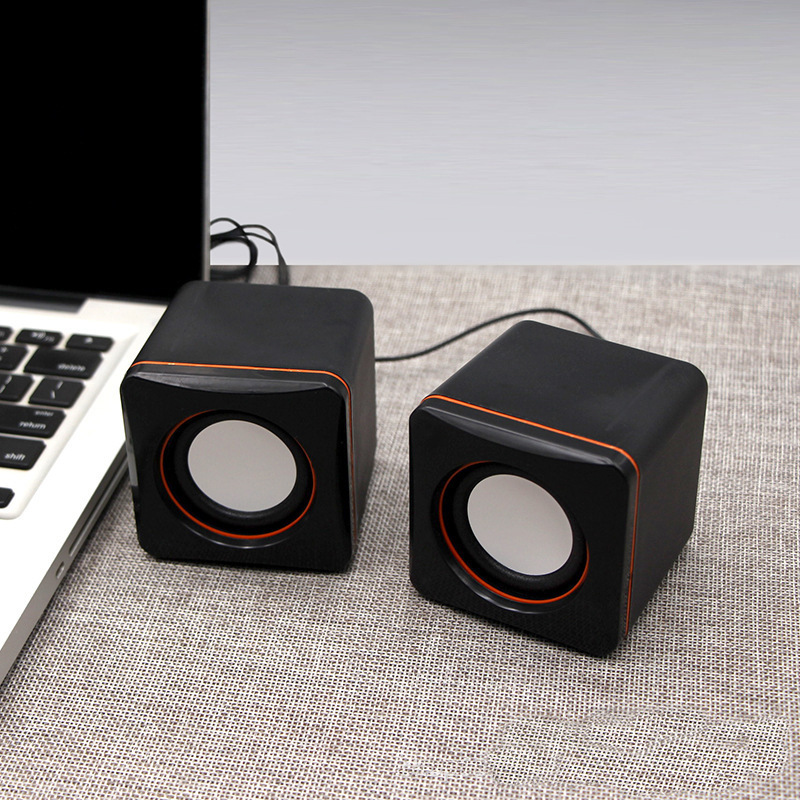 Small Cube Computer Speaker 2.0 Notebook Desktop Mini USB Wired Subwoofer Home Office Audio