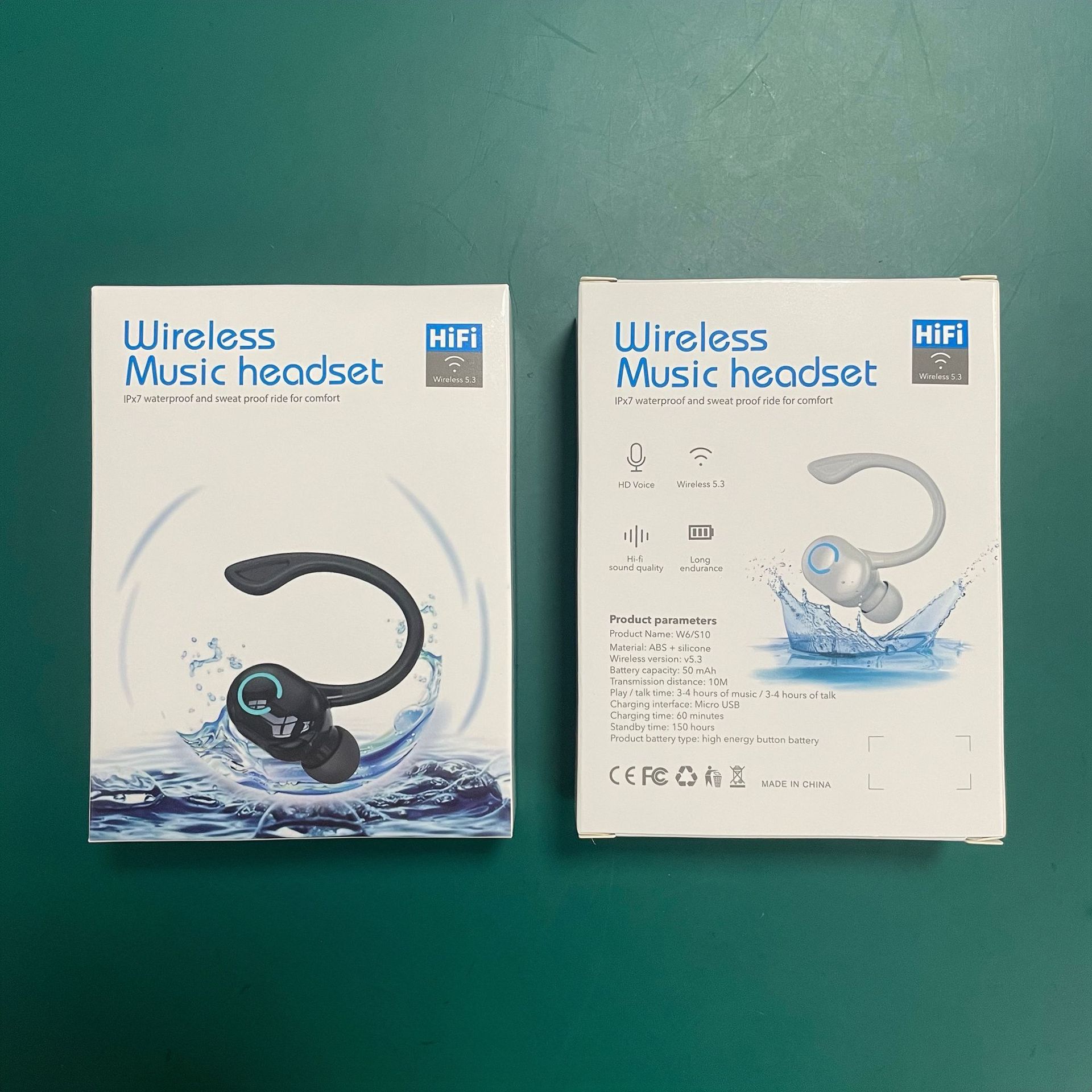 W6 Bluetooth earphones, open-ear style, noise reduction, wireless, Huaqiangbei, stereo, clip-on style, non-in-ear, ultra-long battery life