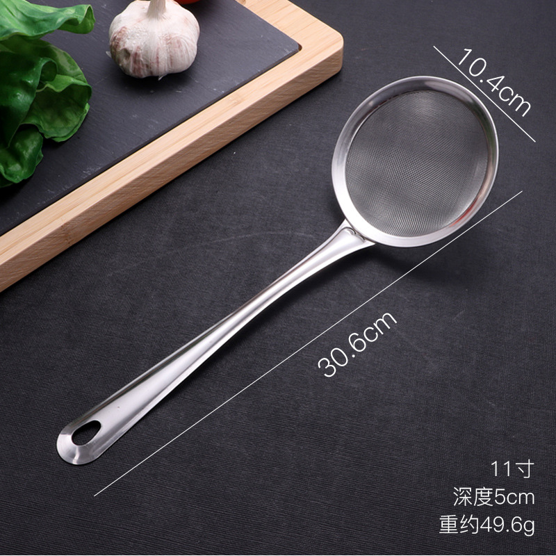 Stainless steel mesh strainer skimmer hot pot spoon household flour sieve soy milk filter net foam skimmer oil spoon kitchen frying spoon