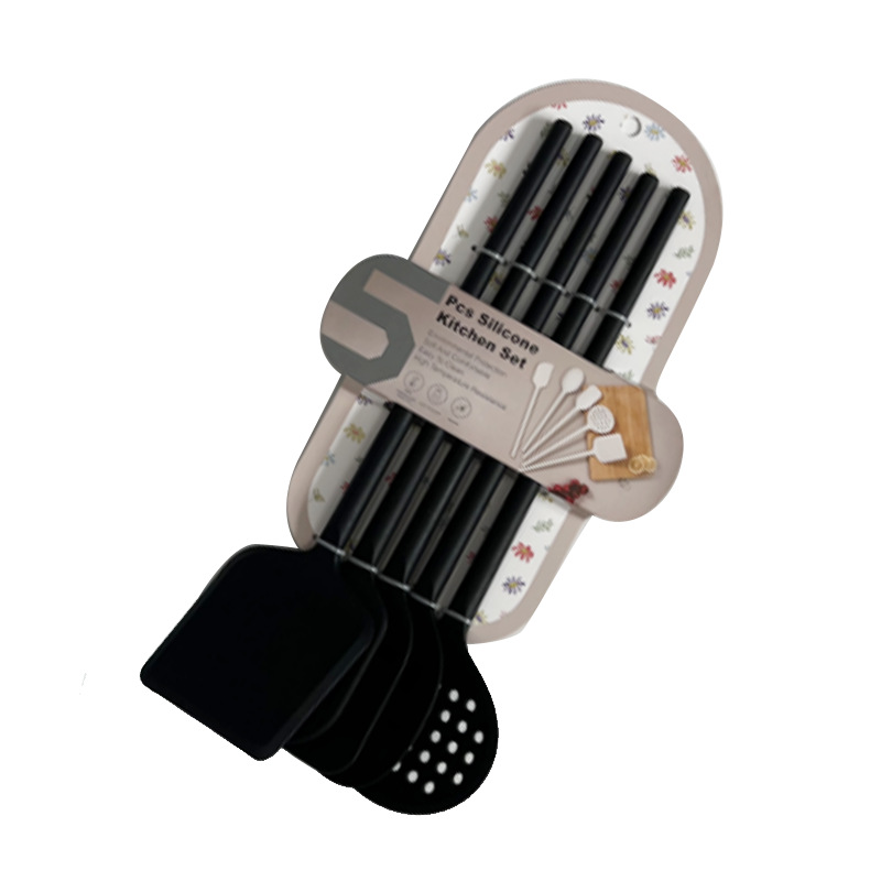 New kitchen silicone cookware set frying spatula soup spoon kitchen cooking spatula spoon 5-piece set
