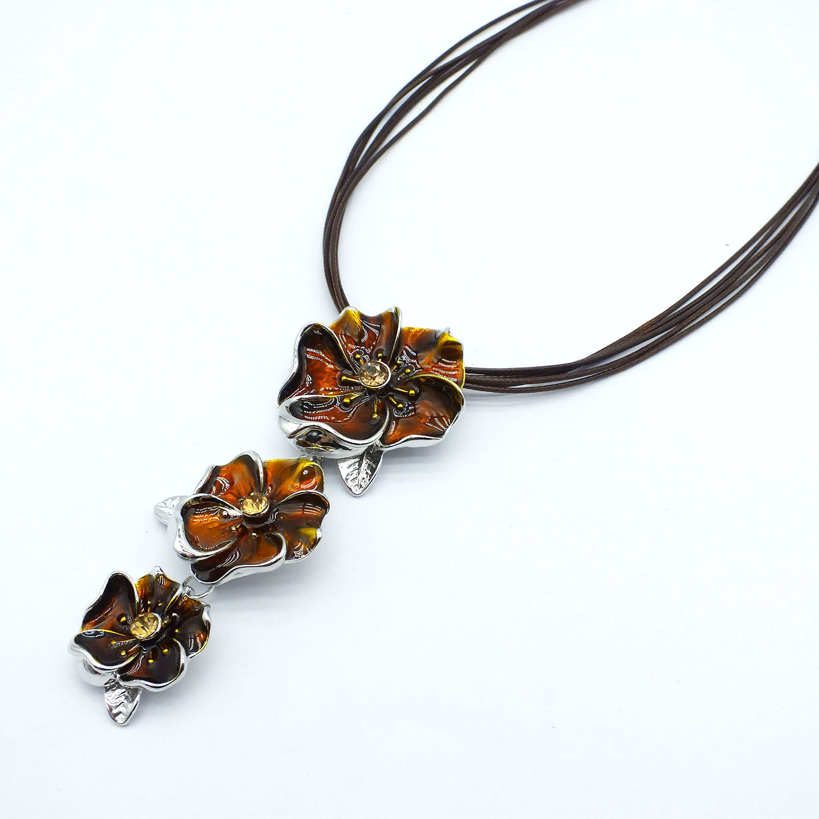 N168 Enamel Color Necklace Mixed Batch Oil Drop Flower Necklace
