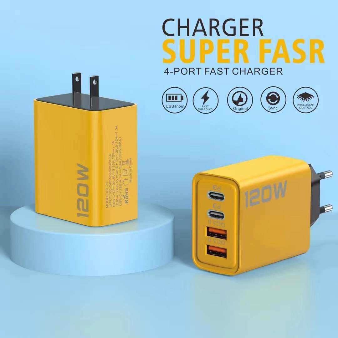 20W Dual PD+Dual USB Charger for Apple 15 Huawei Phone Dual Type-C Smart Fast Charging Head