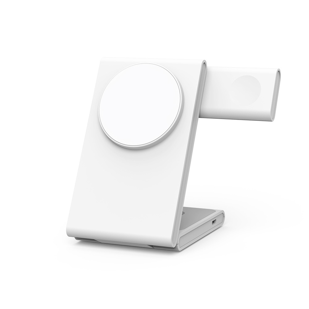 Qi2 certified magnetic wireless charger three-in-one foldable stand desktop wireless charger compatible with Apple Watch S10