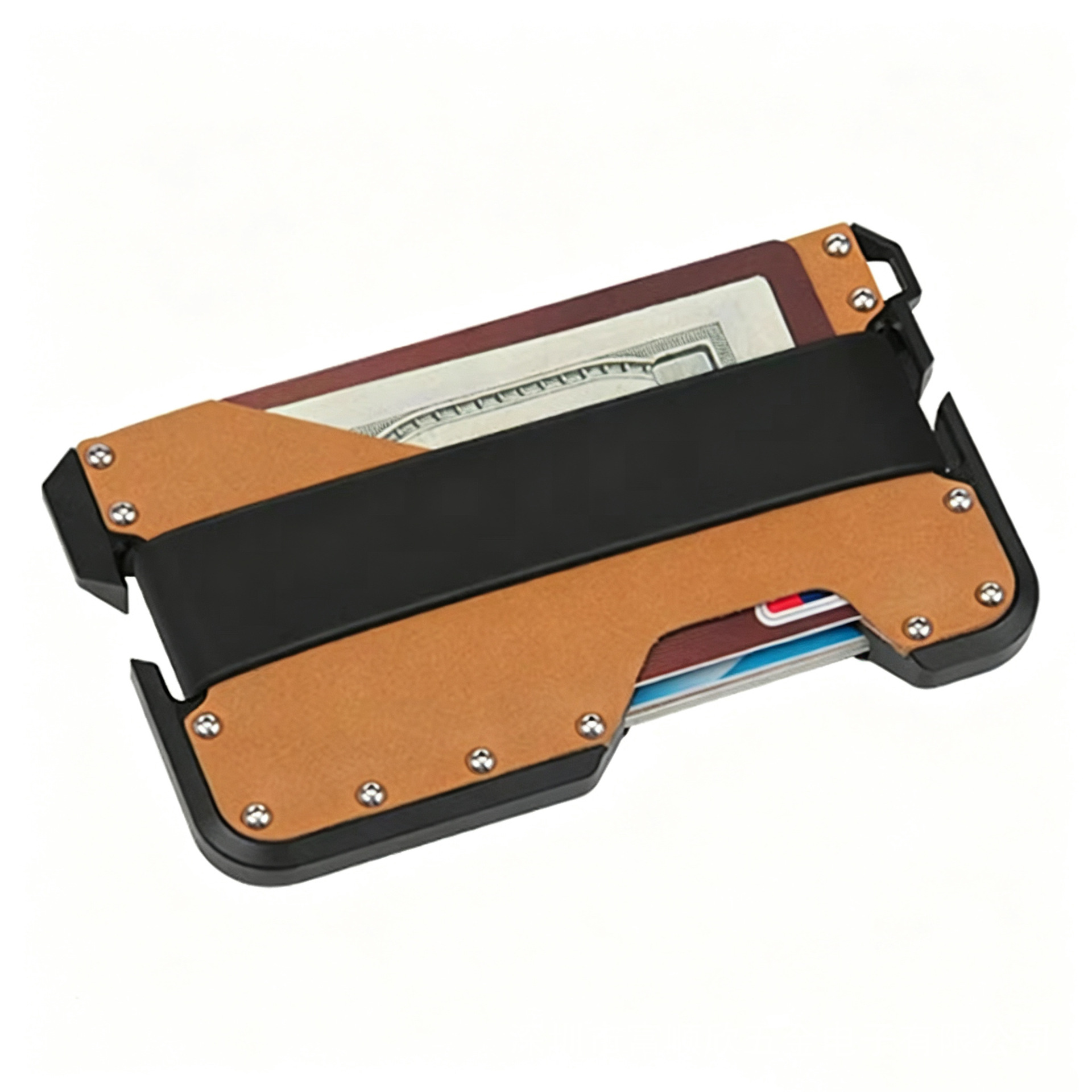 Carbon Fiber Key Ring Card Holder Men's Multi-functional Wallet RFID Metal Card Organizer New