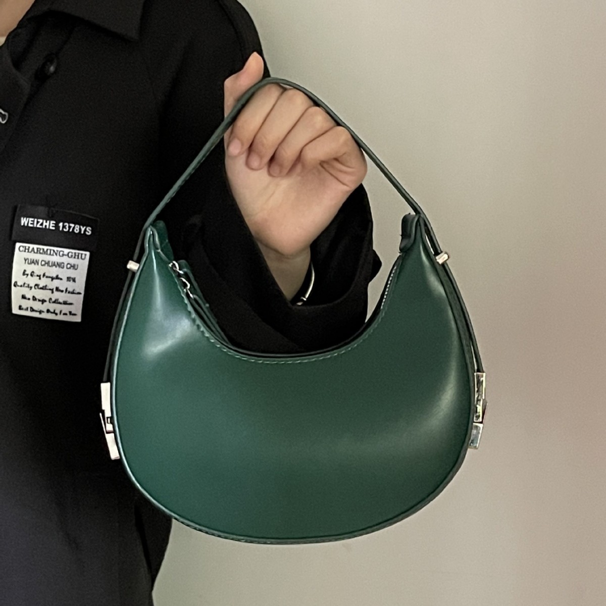 Bags Underarm Bag Women Single Shoulder Handheld Bag Lock Crescent Bag Shiling Luggage Crossbody Casual Zipper