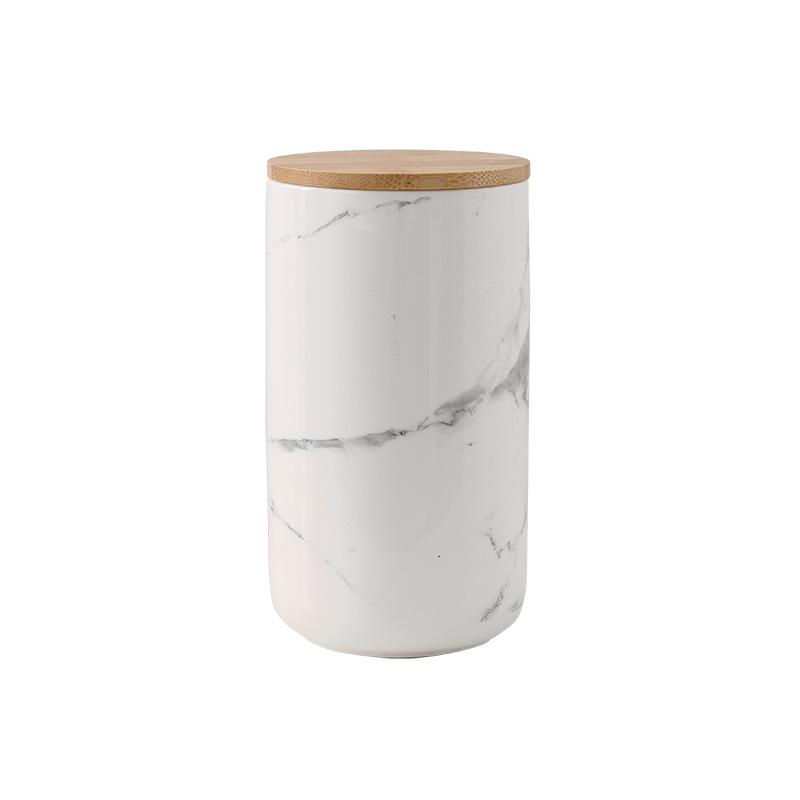 Nordic ceramic airtight jar kitchen grain storage jar food storage jar candy jar coffee tea canister airtight box