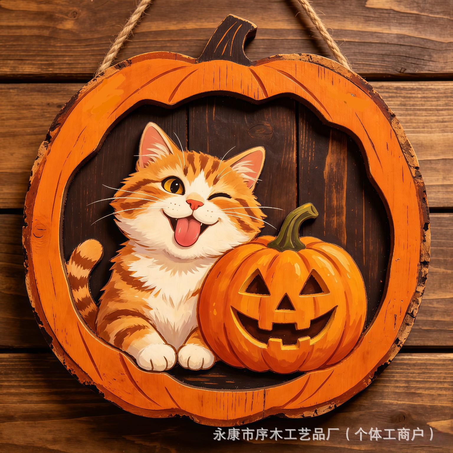 20*20*0.5 · 万圣节搞怪猫咪木质挂牌10