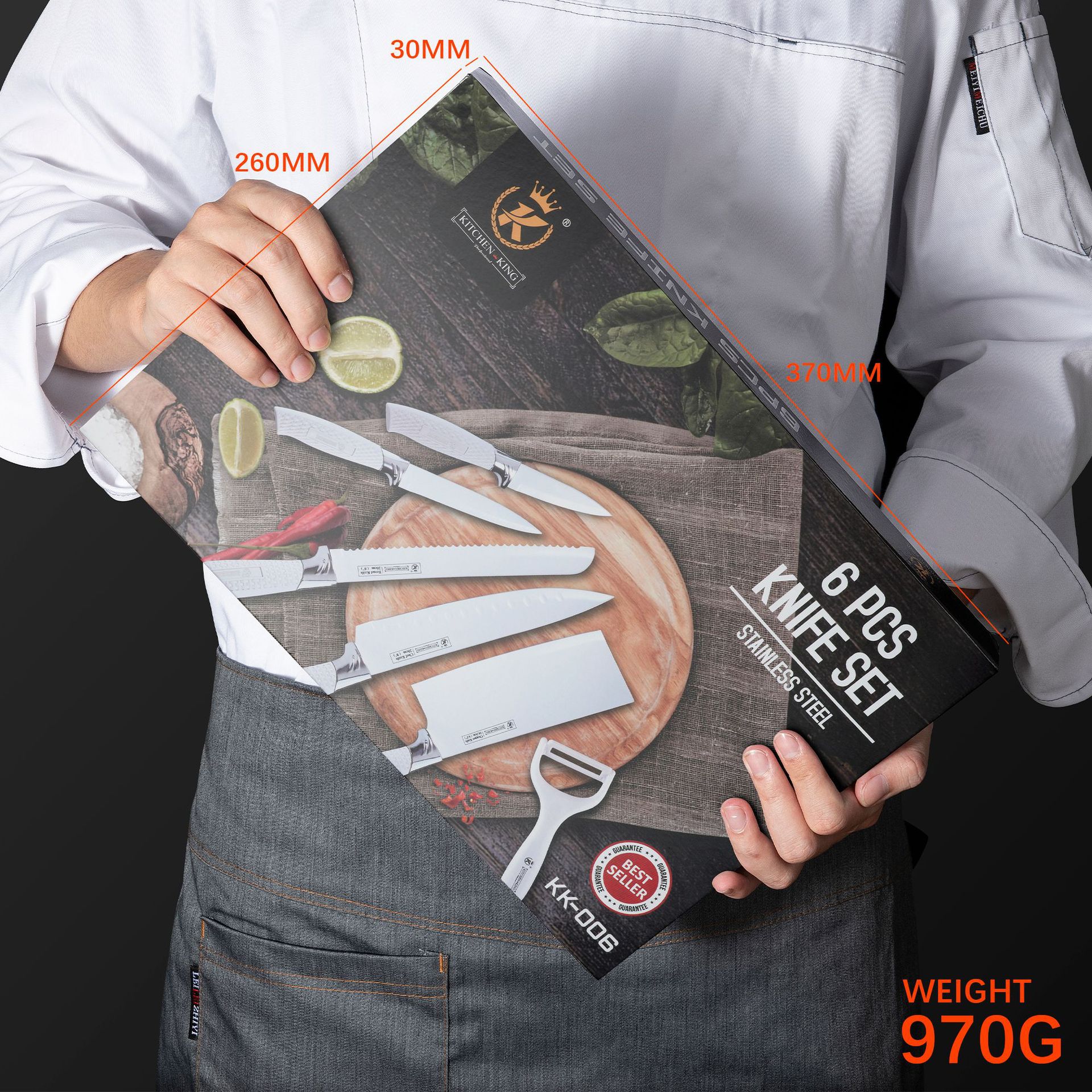 Kitchen Knife Set Six-Piece Stainless Steel Knives Household Kitchen Knife Chef Knife Fruit Knife Gift Set