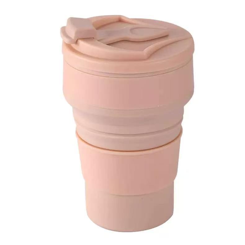 Leak-proof folding telescopic water cup, maternal and infant grade silicone, portable outdoor mouthwash cup