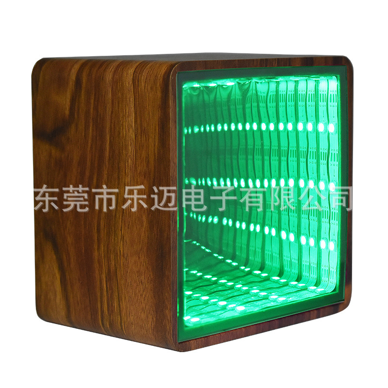 New Gift Wireless Bluetooth Light Atmosphere Lamp Desktop Speaker Colorful Subwoofer Audio Wooden Box