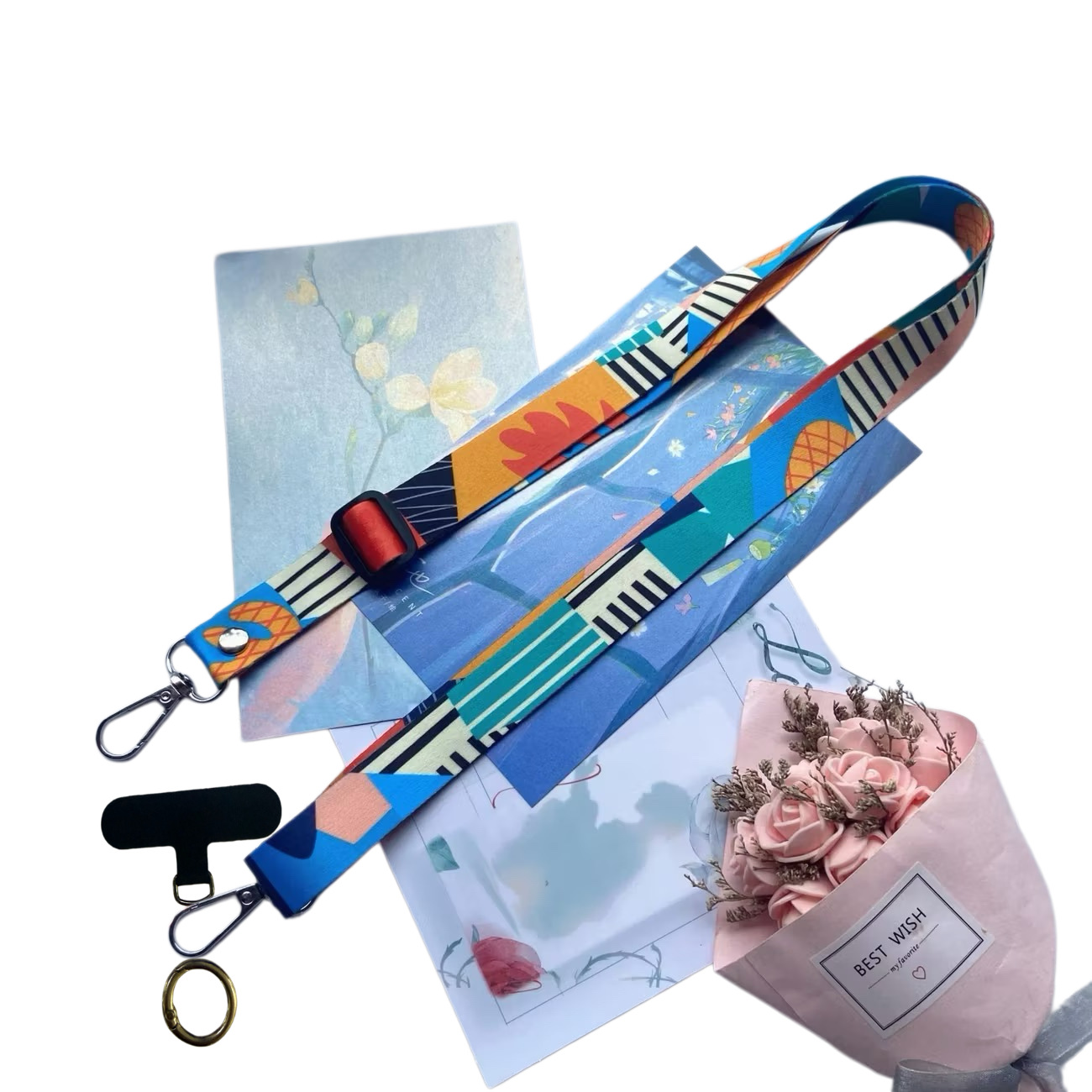 Ethnic Style Phone Lanyard Adjustable Phone Strap Crossbody Neck Strap Simple Backpack Strap