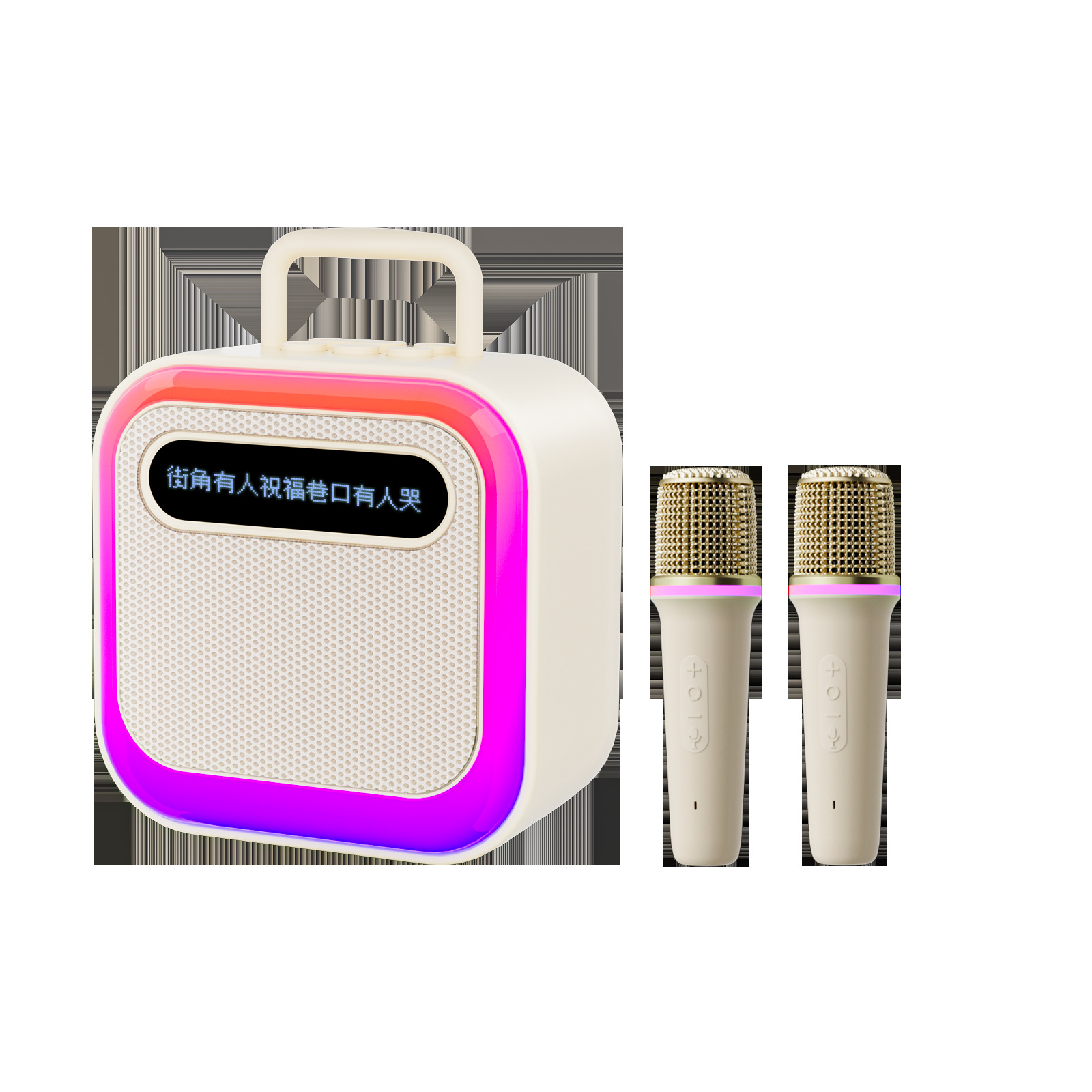 Aishuomei New B167 Smart Lyrics Display Portable K歌 Bluetooth Speaker Microphone Portable Speaker