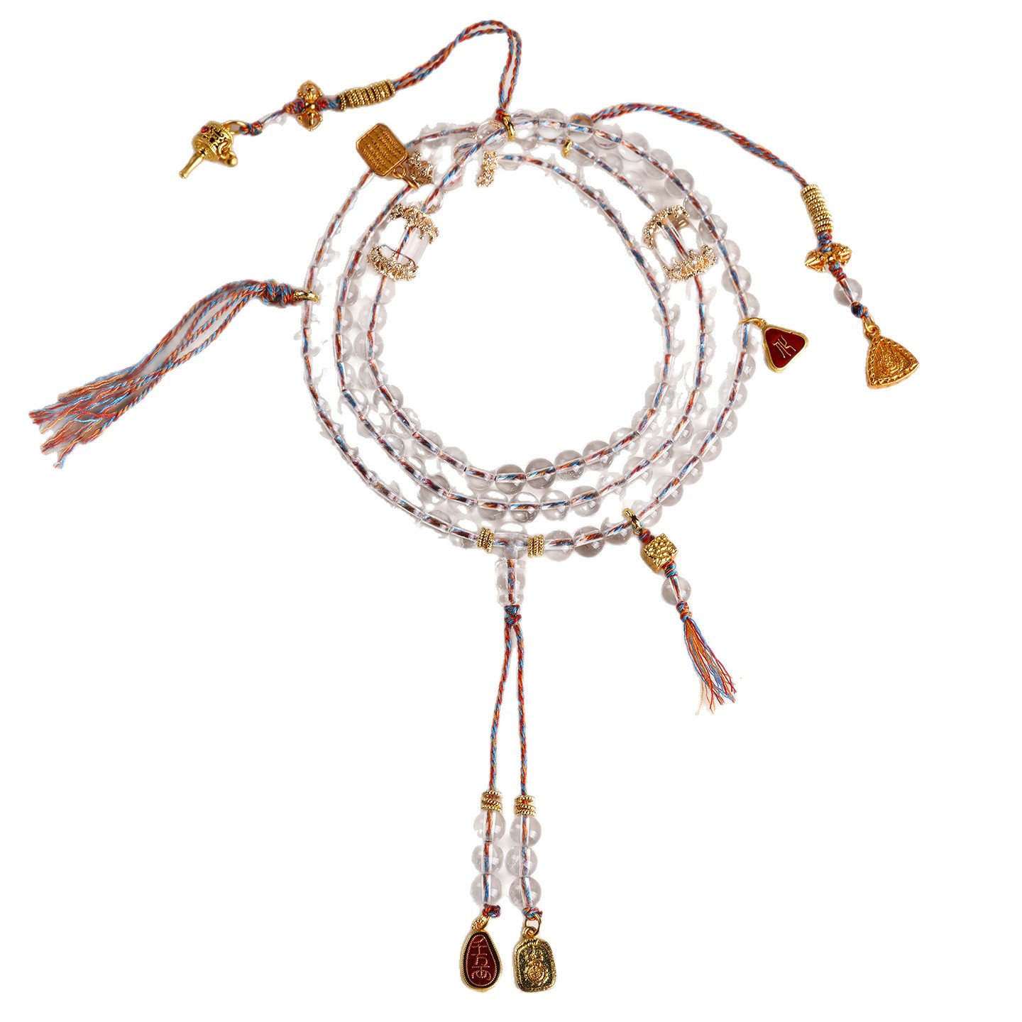 Natural White Crystal 108 Beads Multi-loop Bracelet Necklace Cultural Creative National Bracelet Unisex New Prayer Beads
