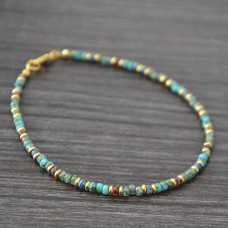 Japanese Miyuki Picasso antique beads bohemian handmade beaded simple bracelet anklet