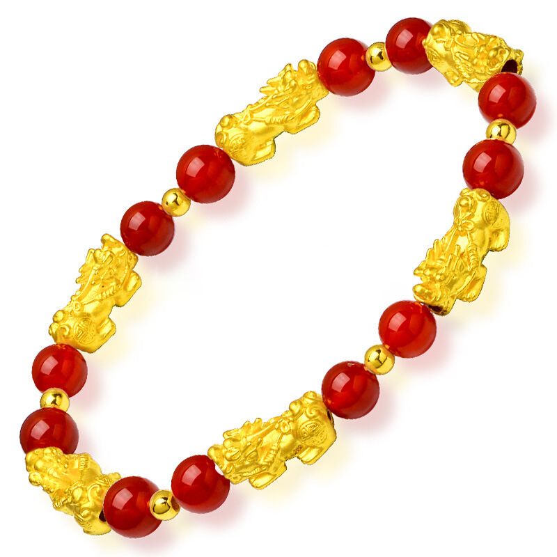 Vietnam sand gold Pixiu bracelet men and women original design imitation gold Pixiu black obsidian bracelet