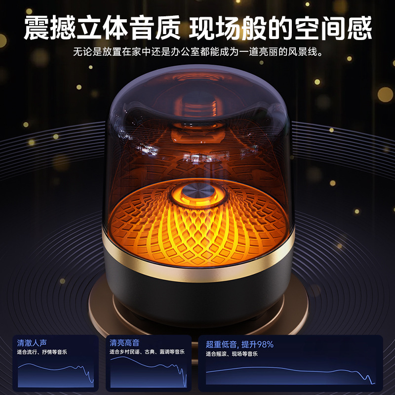 Huqiangbei Harman Kardon Crystal 4 speaker desktop plug-in card colorful heavy subwoofer wireless Bluetooth speaker
