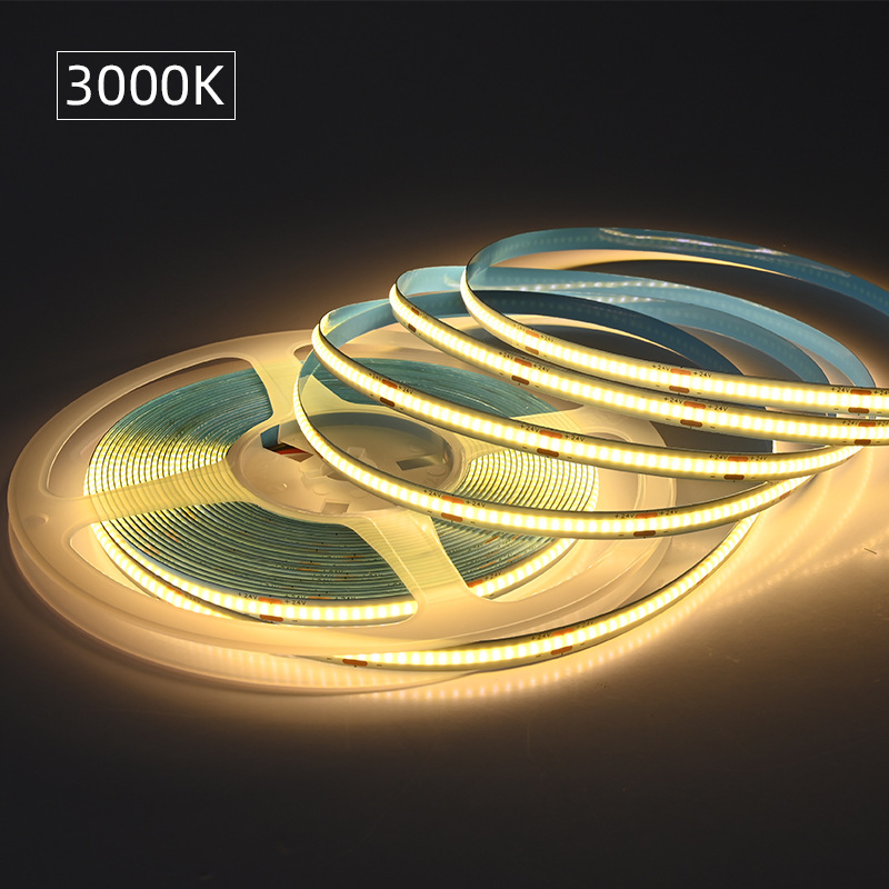 COB LED strip light, self-adhesive, for living room ceiling, 24V, 8mm, 320 high CRI, atmosphere, low-voltage, linear, flexible strip light