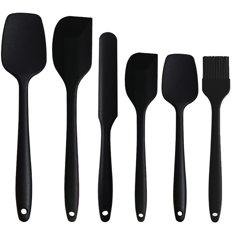 Silicone Scraper 6-Piece Set Food Grade Silicone Scraper Oil Brush Baking Set Cream Spatula BBQ Brush