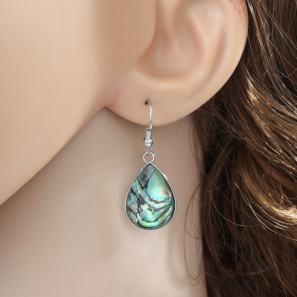 Geometric Natural Texture Abalone Shell Earrings Drop Earrings Accessories for Women
