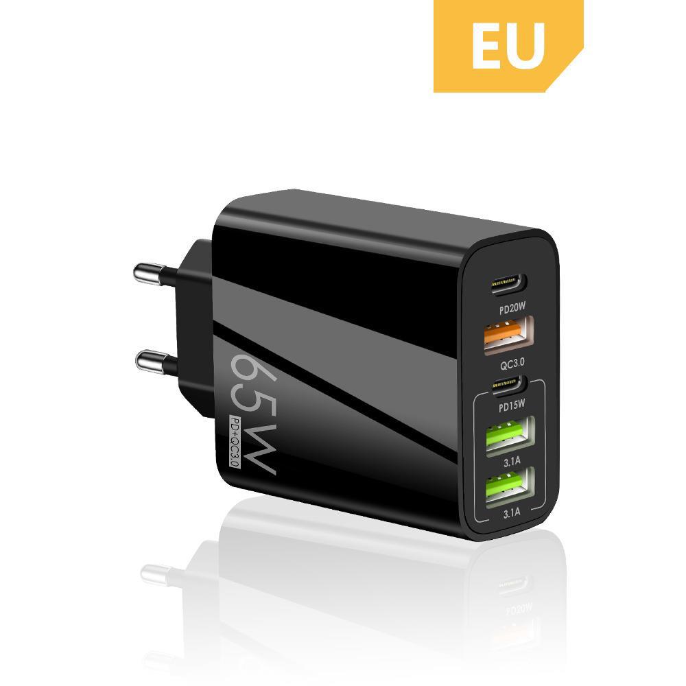 New PD65W Fast Charging Phone Charger 5V3.1A UK Plug PD+3USB Multi-Port Adapter Charging