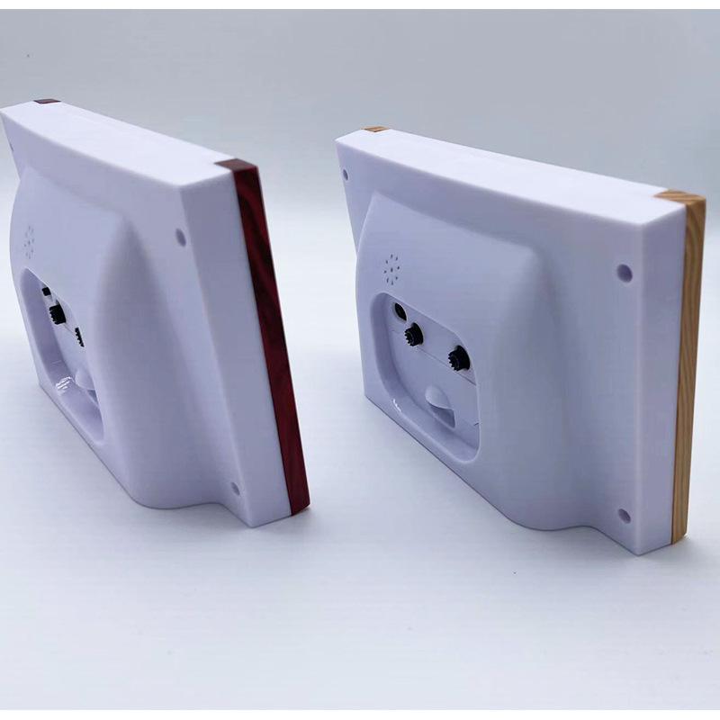 Factory Price Simple Square Large Alarm Clock Silent 3D Large Digital Scale Fake Wood Grain Frame