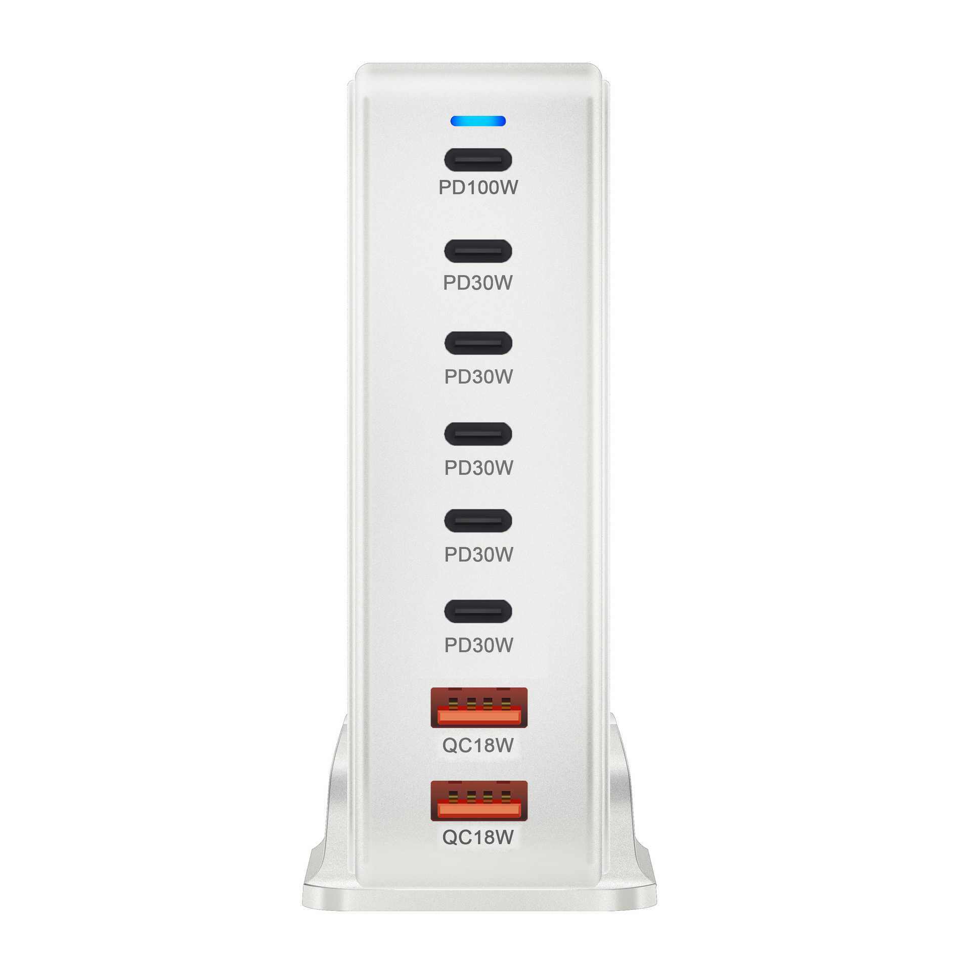 New 286W GaN Multi-Port Charger 6C2A Plug Desktop Flash Charging Charging Station PD Fast Charging Adapter